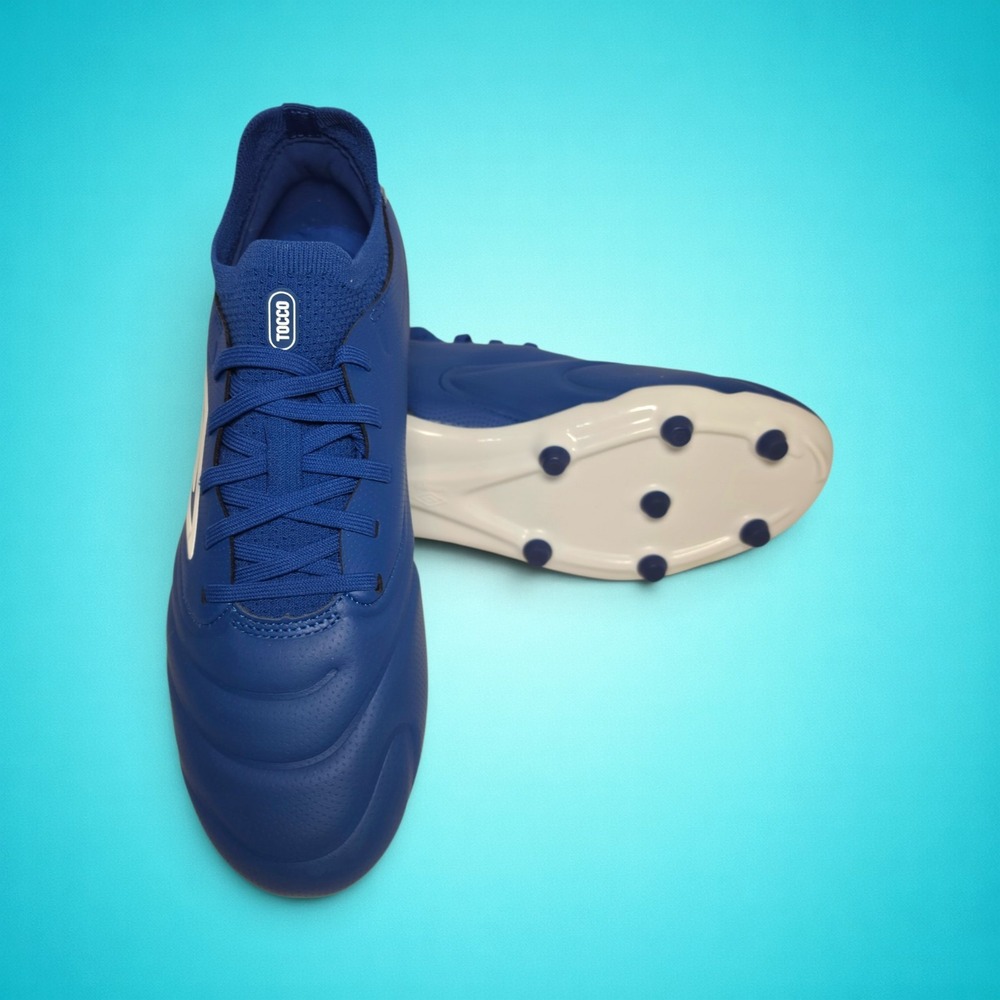New Umbro Tocco V Premier FG Men's Blue & White Soccer Cleats, Size 7.5 - Picture 5 of 8